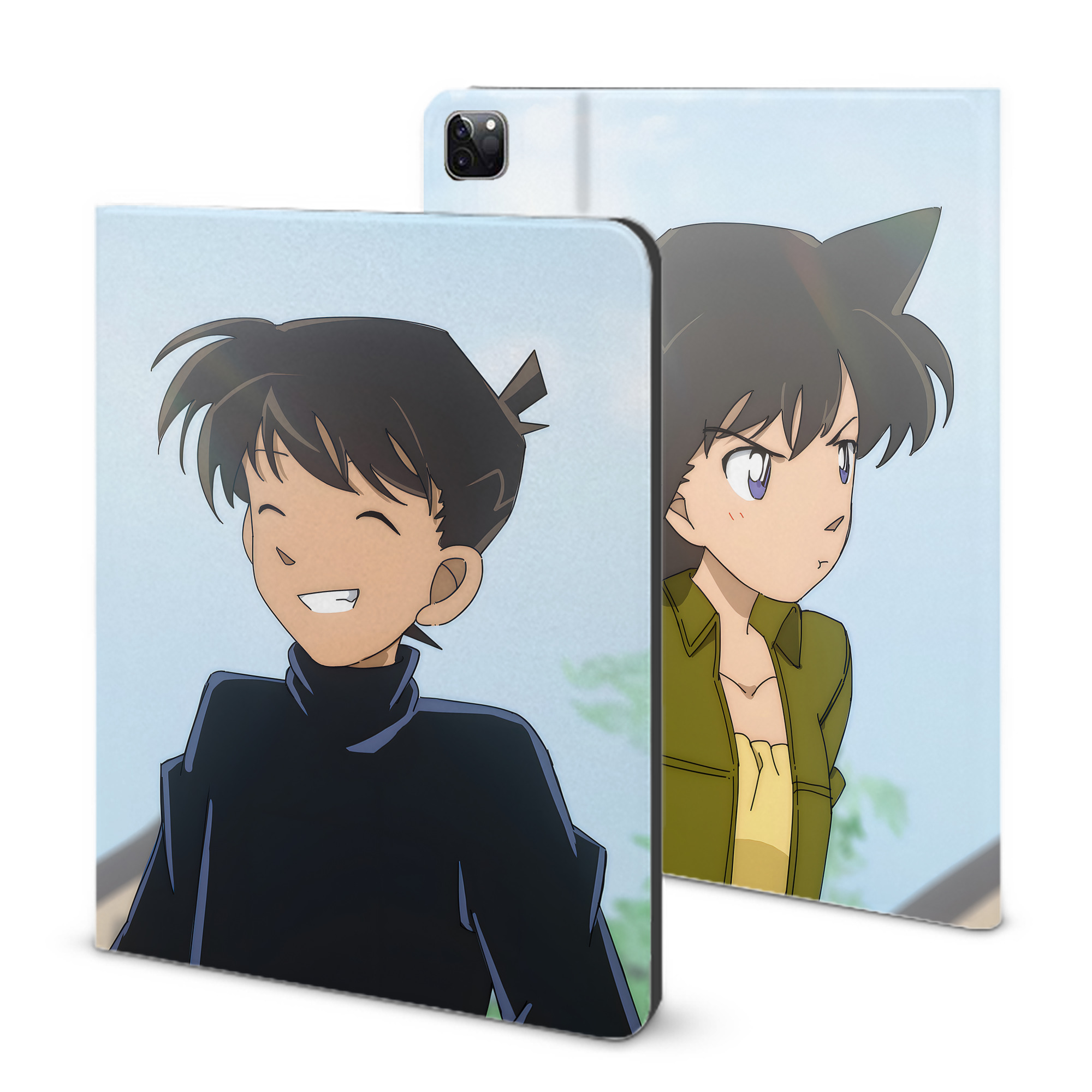 （画像用） 名探偵コナン Detective Conan IPad ケース ブック型 PUレザー TPU 耐衝撃 軽量 薄型 ペン収納なし 全面保護 IPad 各モデル対応